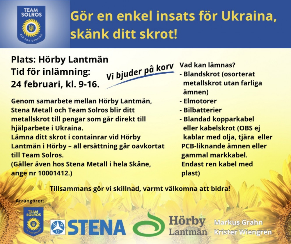 Skrotinsamling i Hörby Lantmän